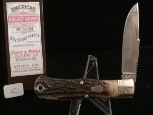 Schatt and Morgan - #4L Woodsman Lockback - Burnt Stag Handles - C