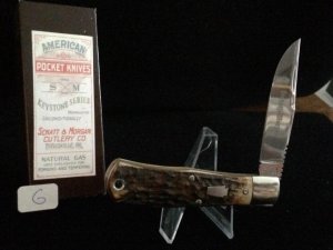 Schatt and Morgan - #4L Woodsman Lockback - Burnt Stag Handles - G
