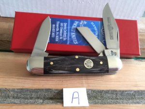 Queen Cutlery -  #63  Railsplitter - Feathered Buffalo Horn Handles -A (NICE) 