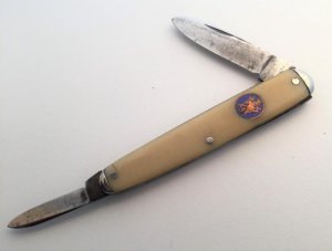 UTICA Cutlery Co. Utica N.Y. waterfall Fraternal Knife