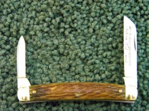 John Primble Belknap HDW & MFG Co. 900 Peachseed Bone Small Congress Knife - 1950's