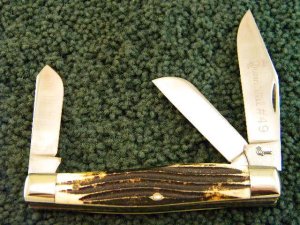 Queen #49 Winterbottom Bone Large Stockman Queen Steel Tang Stamp Etched - 1957-1960