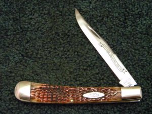 Case XX SS USA 9 Dot 1981 6151 Bone Banana Trapper 1st Edition Case Collectors Club Knife
