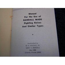 Rare Randall The Fighting Knife 15th Printing - February, 1969