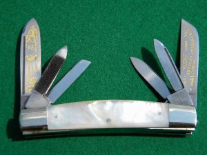 Fight'n Rooster Solingen Germany 1981 Pearl 6 Blade Congress Club Knife