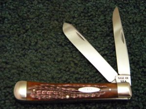 Rare Case XX USA 1965-69  6254 Trapper, Muskrat Blade Stamped 6254, Second-Cut Bone - MINT