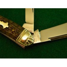 Rare New York Knife Co. Walden Bone Eureka Jack - Fancy Bolsters - Super Nice Rare New York Knife Co. Walden Bone Eureka Jack - Fancy Bolsters - Super Nice