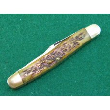 Ulster 1950's Green Rogers Bone Etched 2 Blade Stockman - Mint