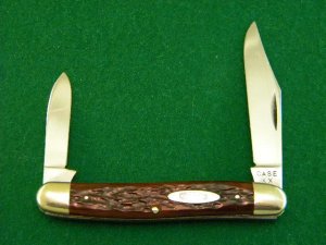 Case XX 1940-64 06247 PEN Late Red Roger's Bone 2 Blade Stockman - Mint