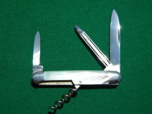 E Bruckmann Ohligs-Solingen, Germany Pearl Corkscrew - C. 1891-1956