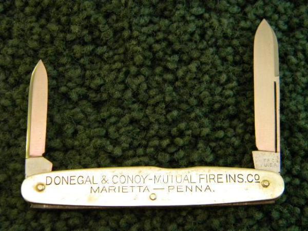 Napanoch Knife Co. NY USA Metal 2 Blade Advertising Knife - C. 1900-1919 Napanoch Knife Co. NY USA Metal 2 Blade Advertising Knife - C. 1900-1919
