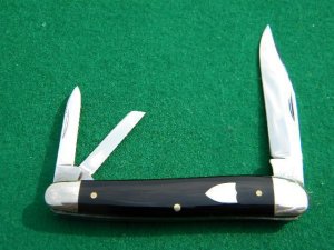 Schrade Walden N.Y. U.S.A. Slick Black Split Backspring Whittler - C. 1950's 