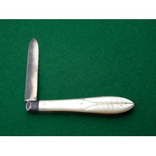 Vintage Fruit Knife Carved Pearl Handles w/Sterling Silver Blade - C. 1898 - Sheffield Vintage Fruit Knife Carved Pearl Handles w/Sterling Silver Blade - C. 1898 - Sheffield