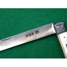 Vintage Fruit Knife Carved Pearl Handles w/Sterling Silver Blade - C. 1898 - Sheffield Vintage Fruit Knife Carved Pearl Handles w/Sterling Silver Blade - C. 1898 - Sheffield
