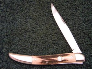Custom  Stag Slip Joint Folder by A.M. Mayhall - C. 1960's