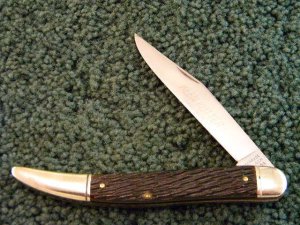 Schrade Walden NY USA Keen Kutter Etch Peachseed Bone Toothpick - C. 1946-1960