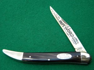 Fight'n Rooster Solingen Germany Horn Toothpick - 1992 15th Anniversary of Knife World - Gold Plated