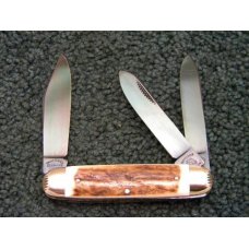 Fight'n Rooster Stag 3 Backspring Whittler - Gun Blued Blades - 2003 Club Knife - Mint Fight'n Rooster Stag 3 Backspring Whittler - Gun Blued Blades - 2003 Club Knife - Mint