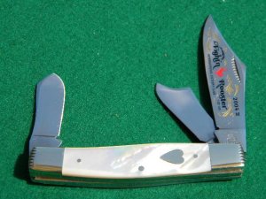 Fight'n Rooster Pearl Fancy Stockman 2004 Club Knife - Mint