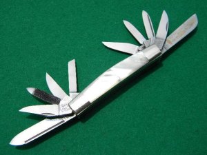 Fight'n Rooster Pearl 10 Blade Congress 1984 Club Knife - Mint