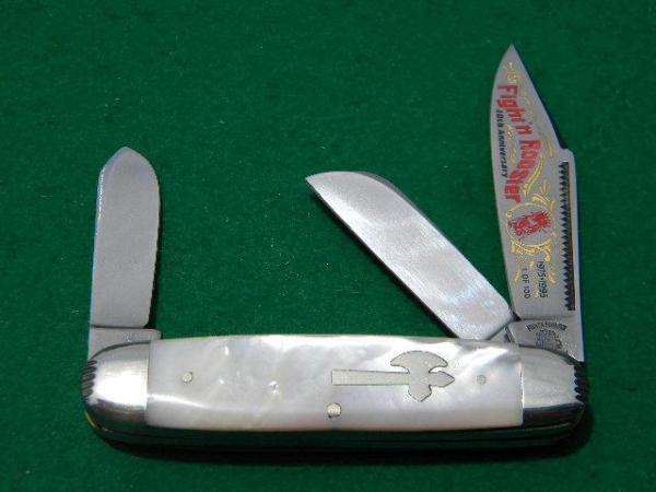 Fight'n Rooster Pearl 3 Blade Cattle Pattern 1995 Club Knife - Mint Fight'n Rooster Pearl 3 Blade Cattle Pattern 1995 Club Knife - Mint