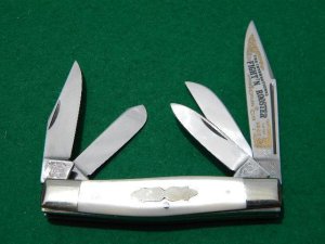 Fight'n Rooster Pearl 5 Blade Stockman 1987 Club Knife - Mint