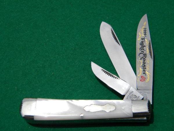 Fight'n Rooster Pearl 3 Blade Trapper 1999 Club Knife - Mint Fight'n Rooster Pearl 3 Blade Trapper 1999 Club Knife - Mint
