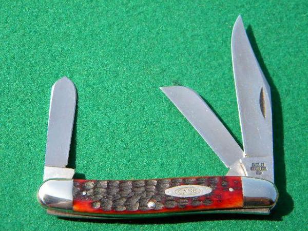 Case XX Stainless USA 1965-69 Bone 6347 HP SSP 3 Blade Stockman Knife