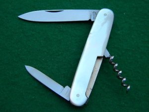 E Bruckmann Ohligs-Solingen, Germany Pearl Corkscrew - C. 1891-1956