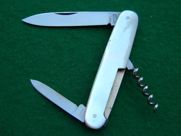 E Bruckmann Ohligs-Solingen, Germany Pearl Corkscrew - C. 1891-1956 E Bruckmann Ohligs-Solingen, Germany Pearl Corkscrew - C. 1891-1956