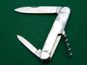 E Bruckmann Ohligs-Solingen, Germany Pearl Corkscrew - C. 1891-1956