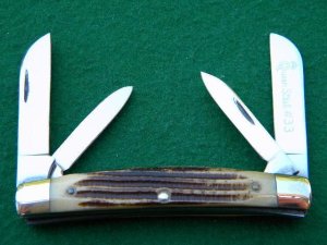 Queen #33 Winterbottom Bone Congress Knife No Tang Stamp Etched - 1960's
