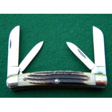 Queen #33 Winterbottom Bone Congress Knife No Tang Stamp Etched - 1960's Queen #33 Winterbottom Bone Congress Knife No Tang Stamp Etched - 1960's