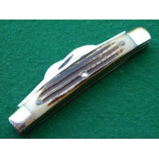 Queen #33 Winterbottom Bone Congress Knife No Tang Stamp Etched - 1960's Queen #33 Winterbottom Bone Congress Knife No Tang Stamp Etched - 1960's
