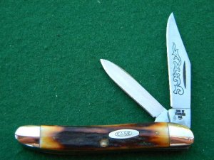 Case XX Stainless USA 52087 SSP 3 Dot (1977) Blue Sroll Stag 2 Blade Stockman Knife - Mint