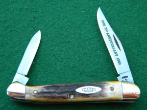 Case XX SS USA 52109X SSP 10 Dot (1980) 75th Anniversary Stag Baby Copperhead Knife - Mint