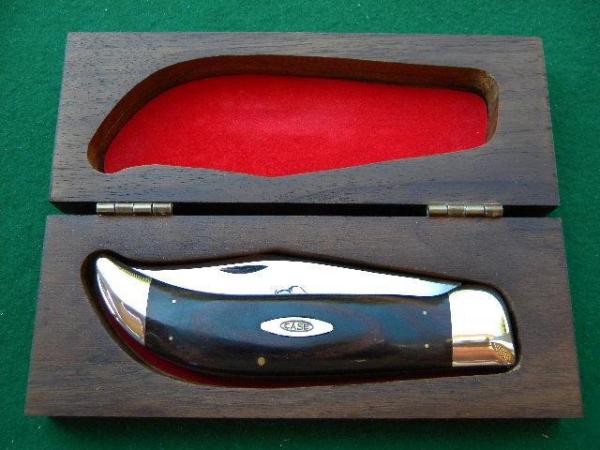 Rare Case XX P172 USA 1969 (2 Line Stamp) Wood Buffalo Clasp Knife with Original Wood Display - Mint Rare Case XX P172 USA 1969 (2 Line Stamp) Wood Buffalo Clasp Knife with Original Wood Display - Mint