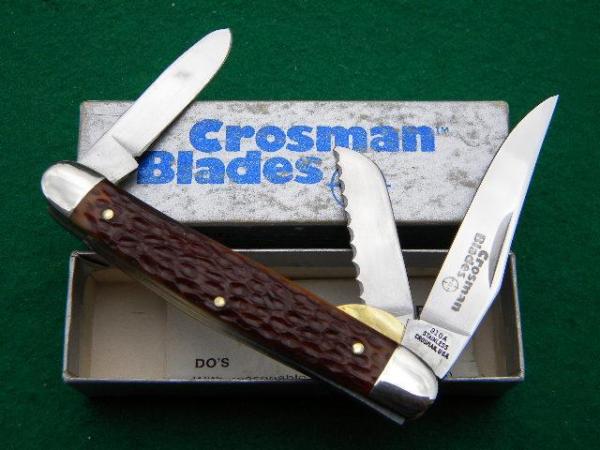 Crossman Blades 910A Stainless USA Delrin Linerlock Stockman - NIB Crossman Blades 910A Stainless USA Delrin Linerlock Stockman - NIB