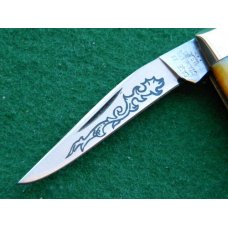 Case XX Stainless USA 52033 SSP 3 Dot (1977) Blue Sroll Stag 2 Blade Pen Knife - Mint Case XX Stainless USA 52033 SSP 3 Dot (1977) Blue Sroll Stag 2 Blade Pen Knife - Mint