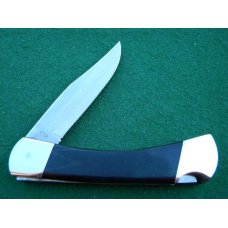 Crosman Blades 956A Stainless USA Wood Lockback Knife & Leather Pouch - NIB