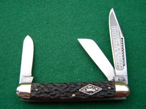 Schmidt & Ziegler German Bull Solingen Germany 5133 Bone 3 Blade Stockman