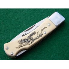 Schrade + USA SC513 Lockback Bird Catching Fish Scrimshaw - NIB Schrade + USA SC513 Lockback Bird Catching Fish Scrimshaw - NIB