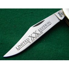Case XX USA 2 Dot (1998) Blue Bone 6240 SS Dog Leg Trapper Knife - NIB