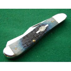 Case XX USA 2 Dot (1998) Blue Bone 6240 SS Dog Leg Trapper Knife - NIB
