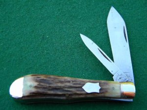 **Reproduction** Henkle & Joyce Hdwe Co. Made In USA Stag Jack Knife