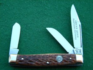 C. Risner Indian Head Hand Made Germany Bone Stockman