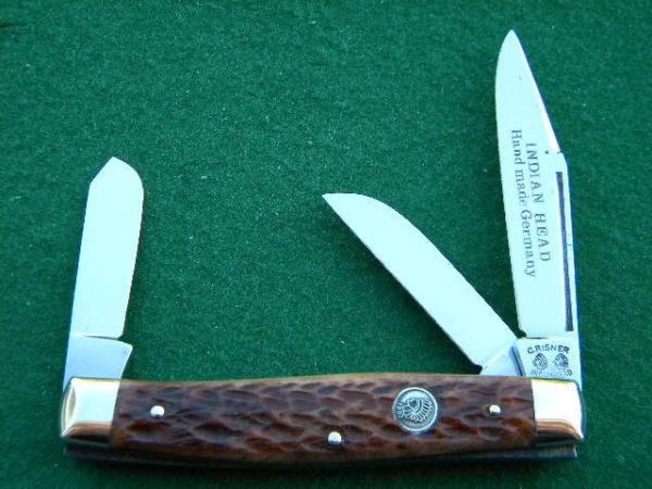 C. Risner Indian Head Hand Made Germany Bone Stockman C. Risner Indian Head Hand Made Germany Bone Stockman