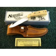 Schrade USA Bear Scrimshaw SC518 Guthook Sheathe Knife - NIB Schrade USA Bear Scrimshaw SC518 Guthook Sheathe Knife - NIB