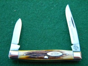 Case XX Stainless USA 4 Dot (1976) Stag 5233 SSP Razor Edge 2 Blade Pen Knife - Mint