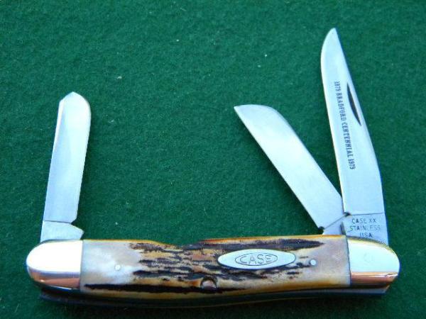 Case XX Stainless USA 1 Dot (1979) Stag 5318 HP SSP Bradford Centennial Stockman Knife - Mint Case XX Stainless USA 1 Dot (1979) Stag 5318 HP SSP Bradford Centennial Stockman Knife - Mint